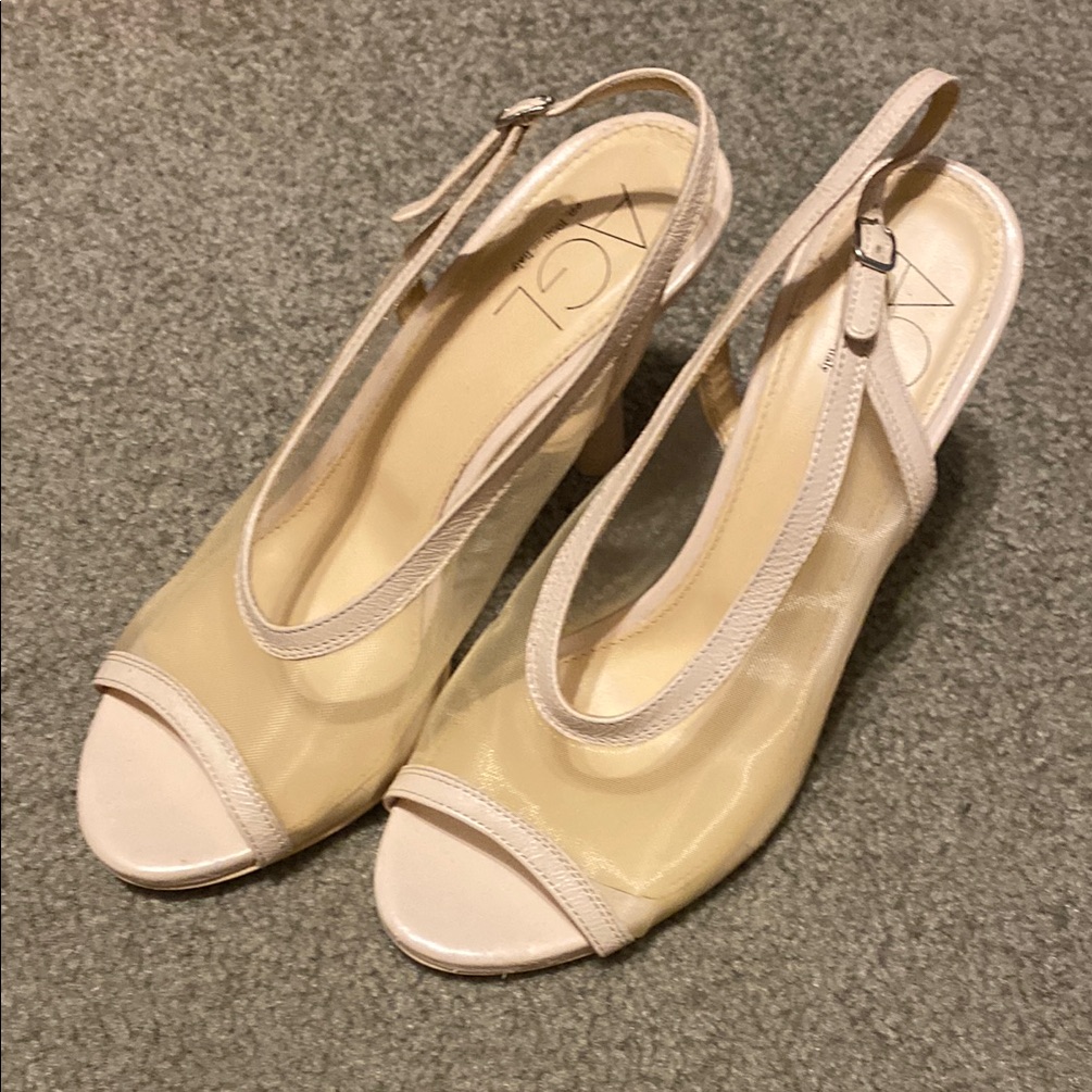 Agl Women's Beige Slingback Heels